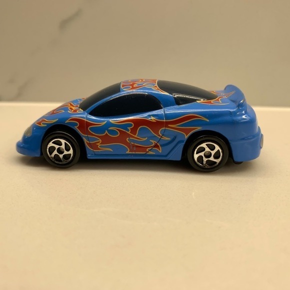Strottman International Die-Cast Car Blue with Red Orange Flames - Picture 4 of 6